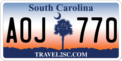 SC license plate AOJ770