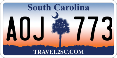 SC license plate AOJ773