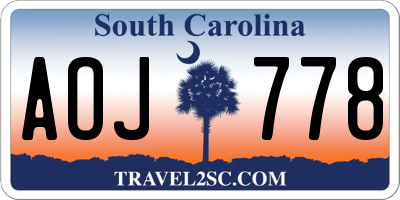 SC license plate AOJ778
