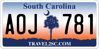 SC license plate AOJ781