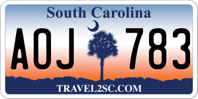 SC license plate AOJ783