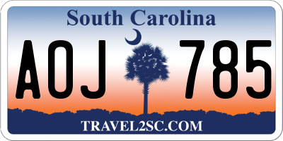 SC license plate AOJ785