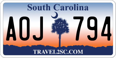 SC license plate AOJ794