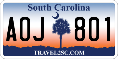 SC license plate AOJ801