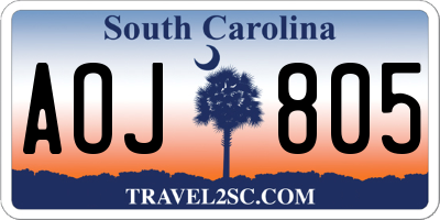 SC license plate AOJ805