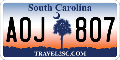 SC license plate AOJ807