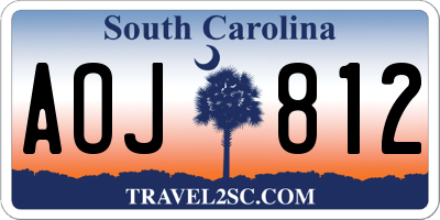 SC license plate AOJ812