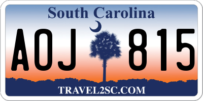 SC license plate AOJ815