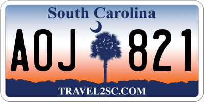 SC license plate AOJ821