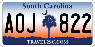SC license plate AOJ822