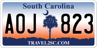 SC license plate AOJ823