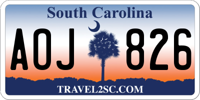 SC license plate AOJ826