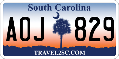 SC license plate AOJ829