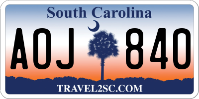 SC license plate AOJ840