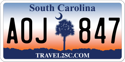 SC license plate AOJ847