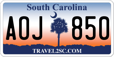 SC license plate AOJ850