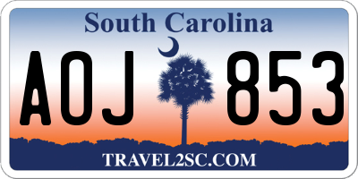 SC license plate AOJ853