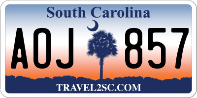 SC license plate AOJ857