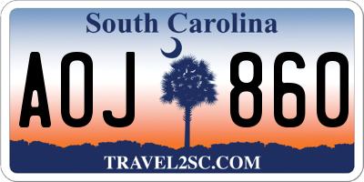 SC license plate AOJ860