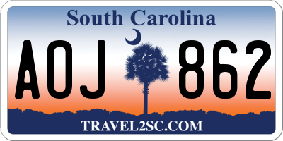 SC license plate AOJ862