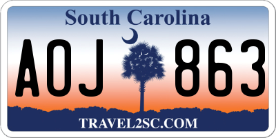 SC license plate AOJ863