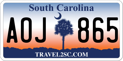 SC license plate AOJ865