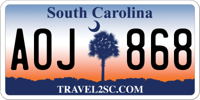 SC license plate AOJ868