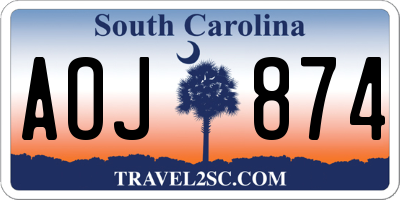 SC license plate AOJ874