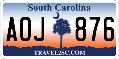 SC license plate AOJ876