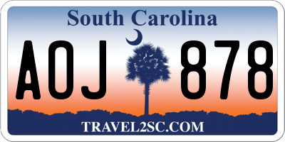 SC license plate AOJ878