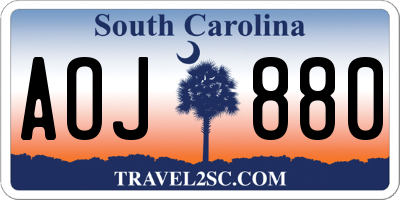 SC license plate AOJ880