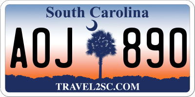 SC license plate AOJ890