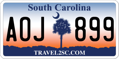 SC license plate AOJ899