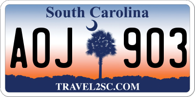 SC license plate AOJ903