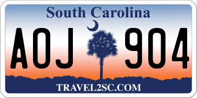 SC license plate AOJ904