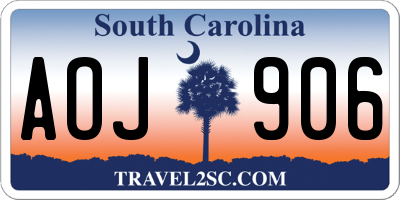 SC license plate AOJ906