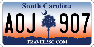 SC license plate AOJ907