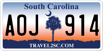 SC license plate AOJ914