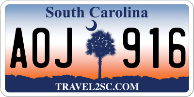 SC license plate AOJ916