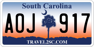 SC license plate AOJ917