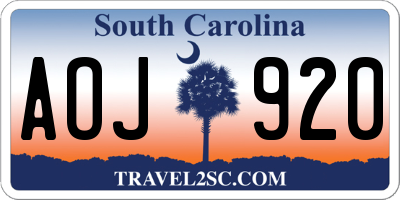 SC license plate AOJ920