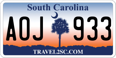 SC license plate AOJ933