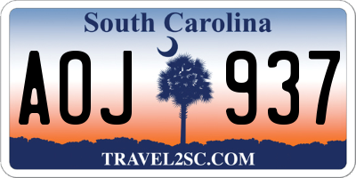 SC license plate AOJ937