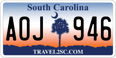 SC license plate AOJ946