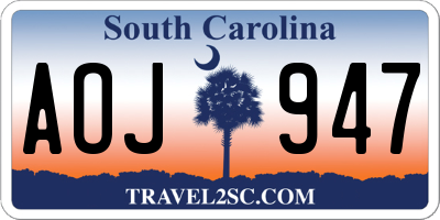 SC license plate AOJ947