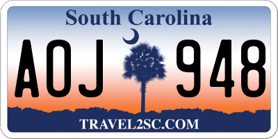 SC license plate AOJ948