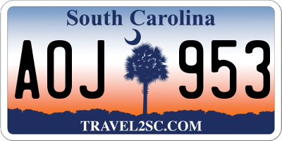 SC license plate AOJ953