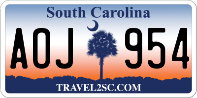 SC license plate AOJ954