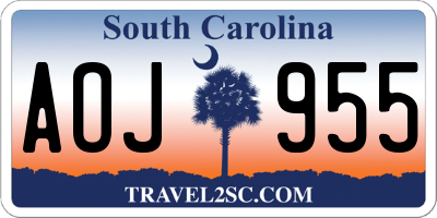SC license plate AOJ955