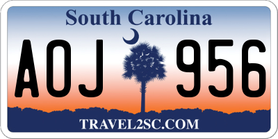 SC license plate AOJ956